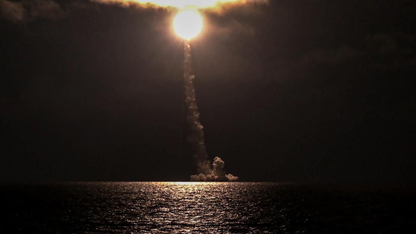 Russian nuclear submarine test launches Bulava intercontinental missile