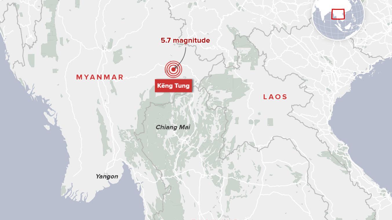 Magnitude 5.7 earthquake shakes China, Myanmar