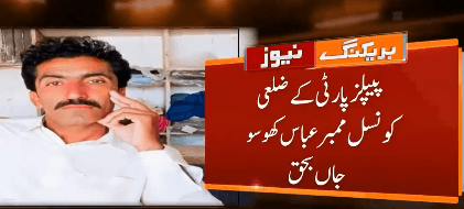 نامعلوم افراد کی فائرنگ ،پیپلز پارٹی کے ضلعی کو نسل ممبر جاں بحق