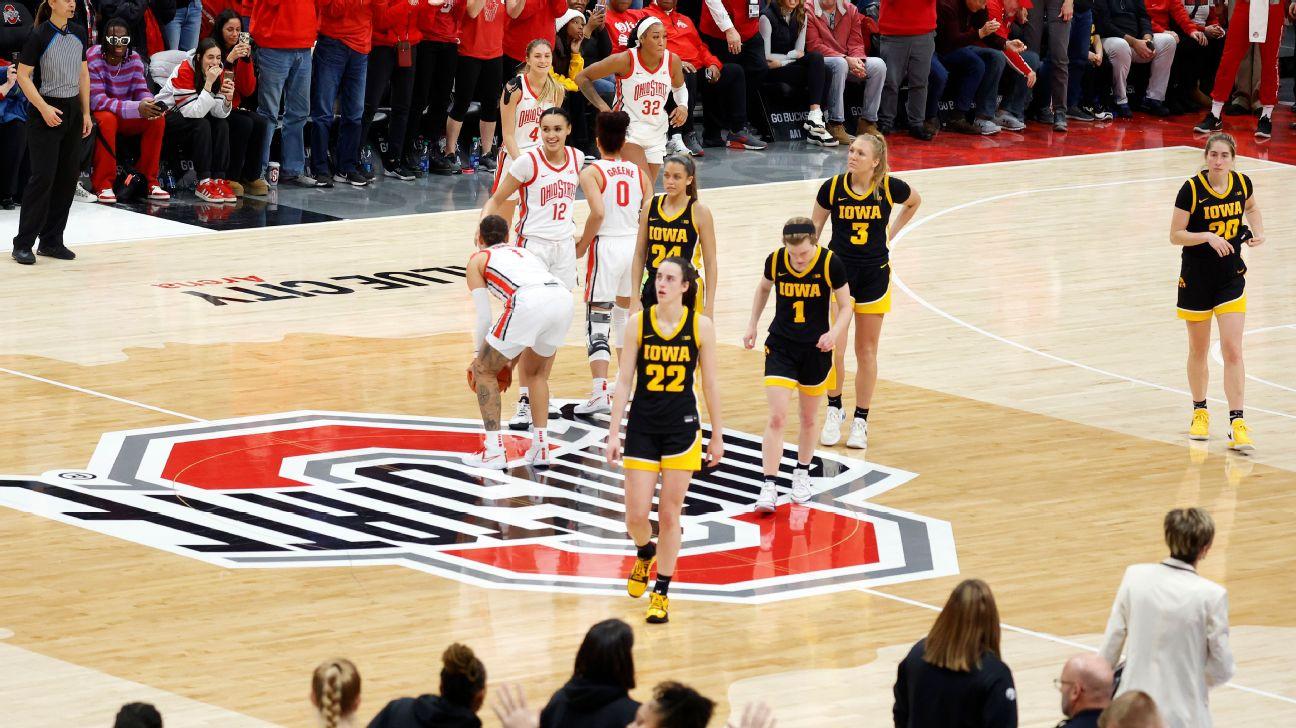 Iowa's Clark, fan collide after Ohio St.'s upset win