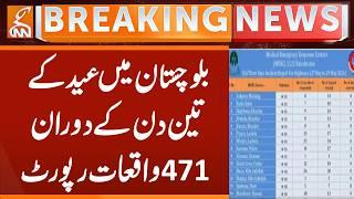 471 incidents reported in Baluchistan during three days of Eid | Breaking News | GNN