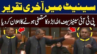 PTI Senator Resigns Immediately After Casting Vote | PTI Senator Saifullah Abro Last Speech | GNN