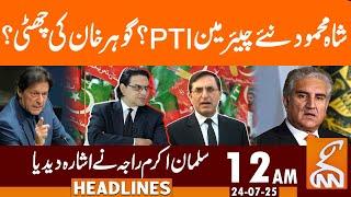 Shah Mehmood Qureshi New PTI Chairman? | News Headlines | 12 AM | 24 July 25 | GNN