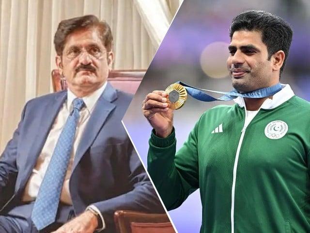 گولڈ میڈلسٹ ارشد ندیم کےلئے سندھ حکومت کی جانب سے 5 کروڑ روپے کا انعامی چیک