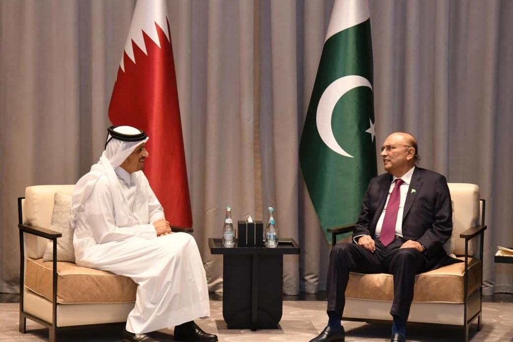 صدر مملکت کی قطری وزیراعظم سے ملاقات، پاکستان میں سرمایہ کاری بڑھانے پراتفاق