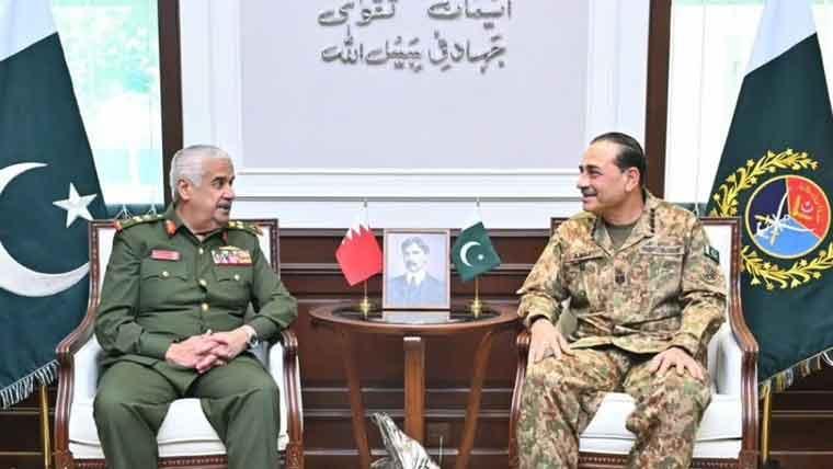 بحرین نیشنل گارڈ کے کمانڈر کی ائیرچیف ،نیول چیف اور فیلڈمارشل سے ملاقات، دفاعی تعاون بڑھانے پر اتفاق