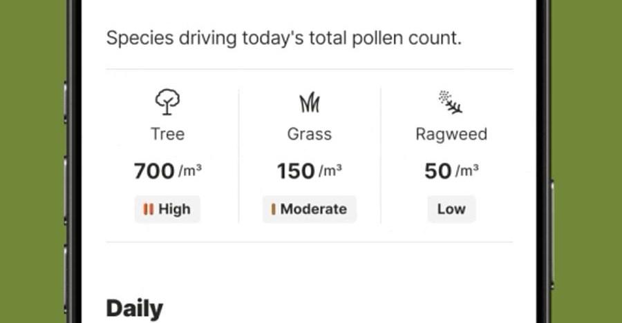 The Weather Channel app now predicts bad allergy days