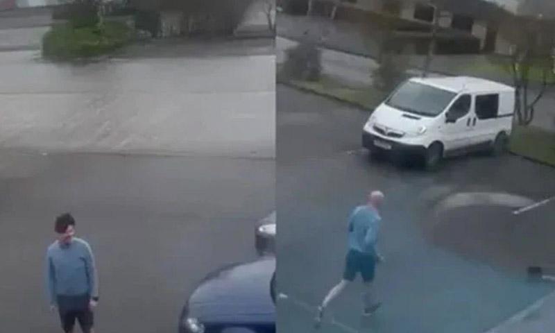 برطانیہ میں تیز طوفان شہری کی وگ اڑا لے گیا