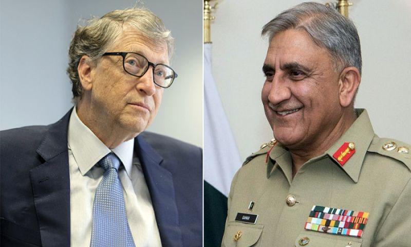 آرمی چیف اور بِل گیٹس کارابطہ ،انسداد پولیو اور کورونا پر تبادلہ خیال