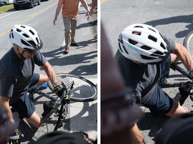 امریکی صدر سائیکل چلاتے ہوئے گر پڑے