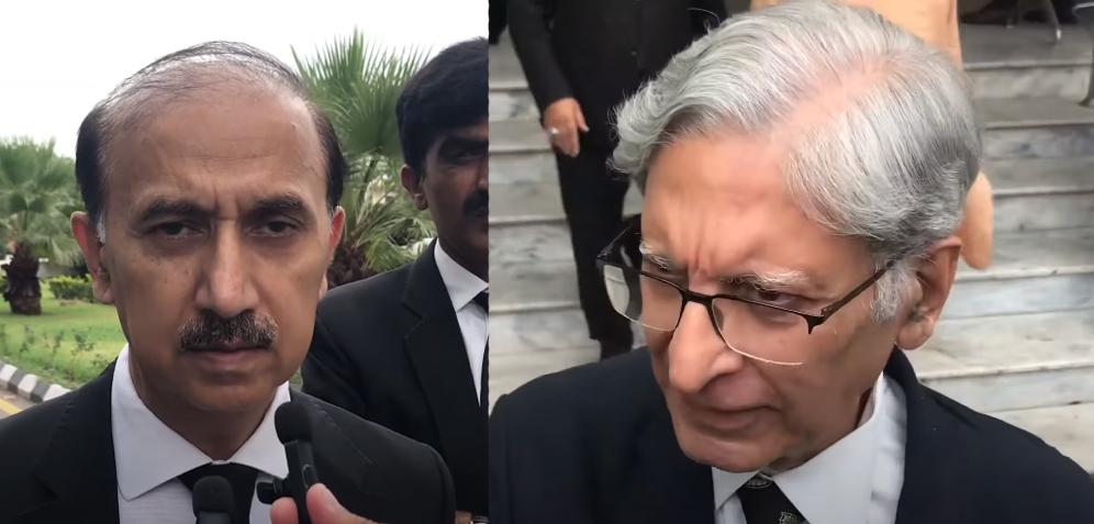 فوجی عدالتوں میں ٹرائل، اعتزاز احسن احاطہ عدالت میں پھٹ پڑے