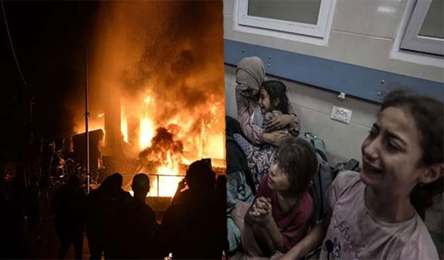 جنگی جرائم ، غزہ کے ہسپتال پر اسرائیل کی بمباری، 800 سے زائد فلسطینی شہید