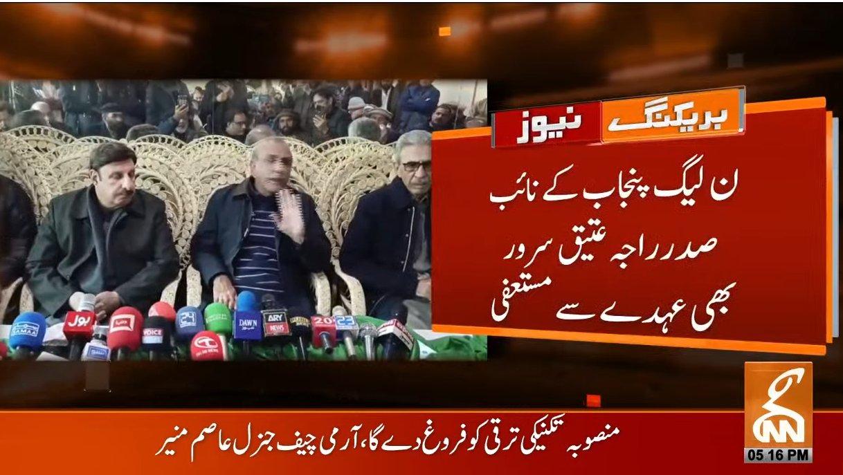 ن لیگ پنجاب کے نائب صدر عہدے سے مستعفی