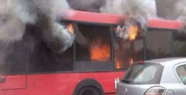 Metro bus catches fire, no casualties