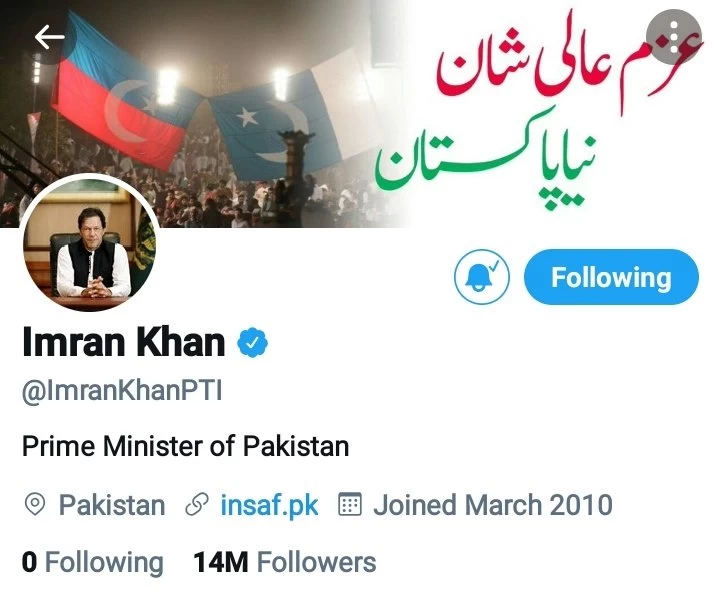 PM Imran Khan's Twitter followers cross 14-million mark
