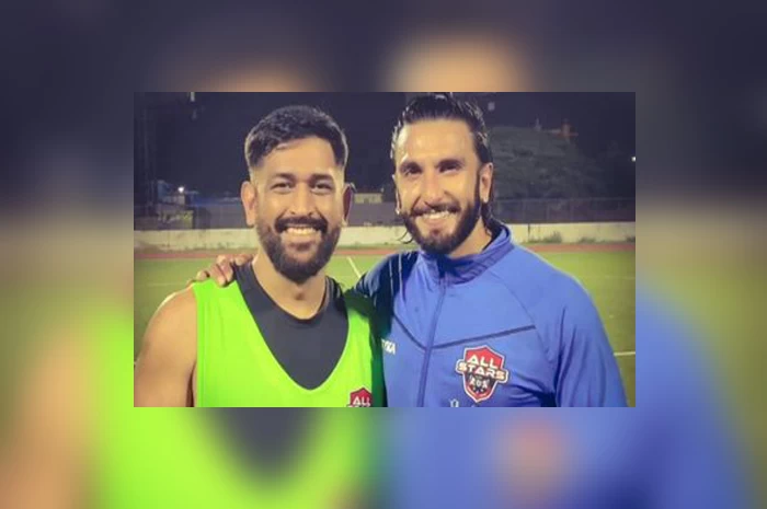 Heart-warming photos of Ranveer Singh, MS Dhoni playing football together go viral