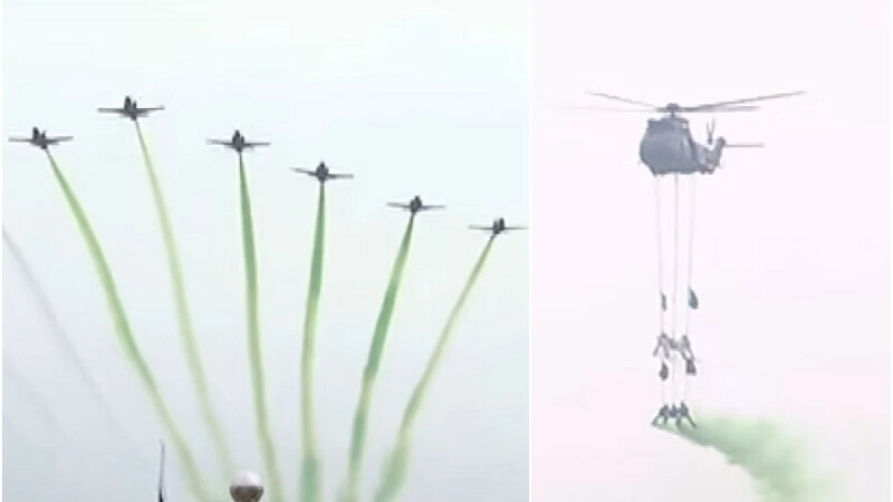Spectacular fly-past on Pakistan Day Parade