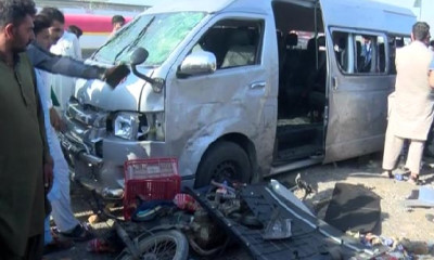 کراچی میں  غیر ملکیوں کی گاڑی پر خودکش دھماکہ، 2 دہشتگرد ہلاک