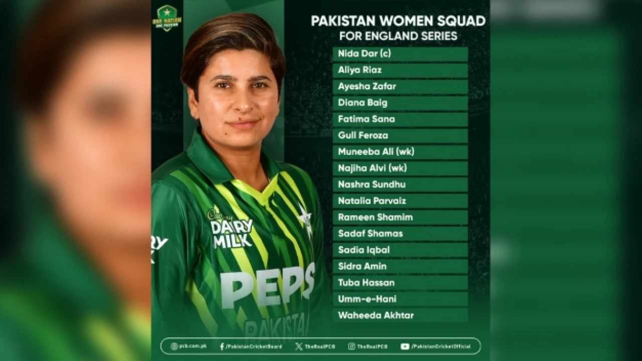 Pakistan women's squad announced for England tour