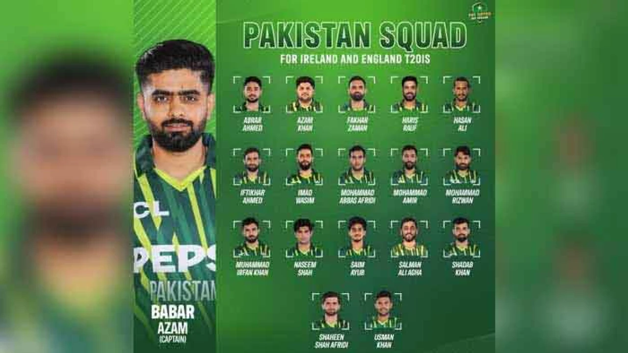Pakistani squad for Ireland, England series announced