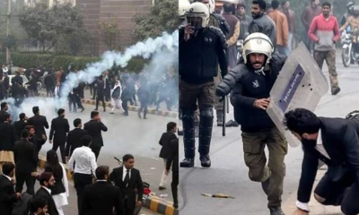 Police baton-charge, arrest lawyers' protest outside LHC