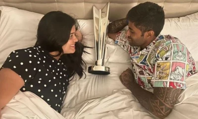 Suryakumar Yadav, wife's T20 trophy sleep photos go viral