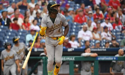 A's slug 8 HRs vs. Phils, most by team since '99