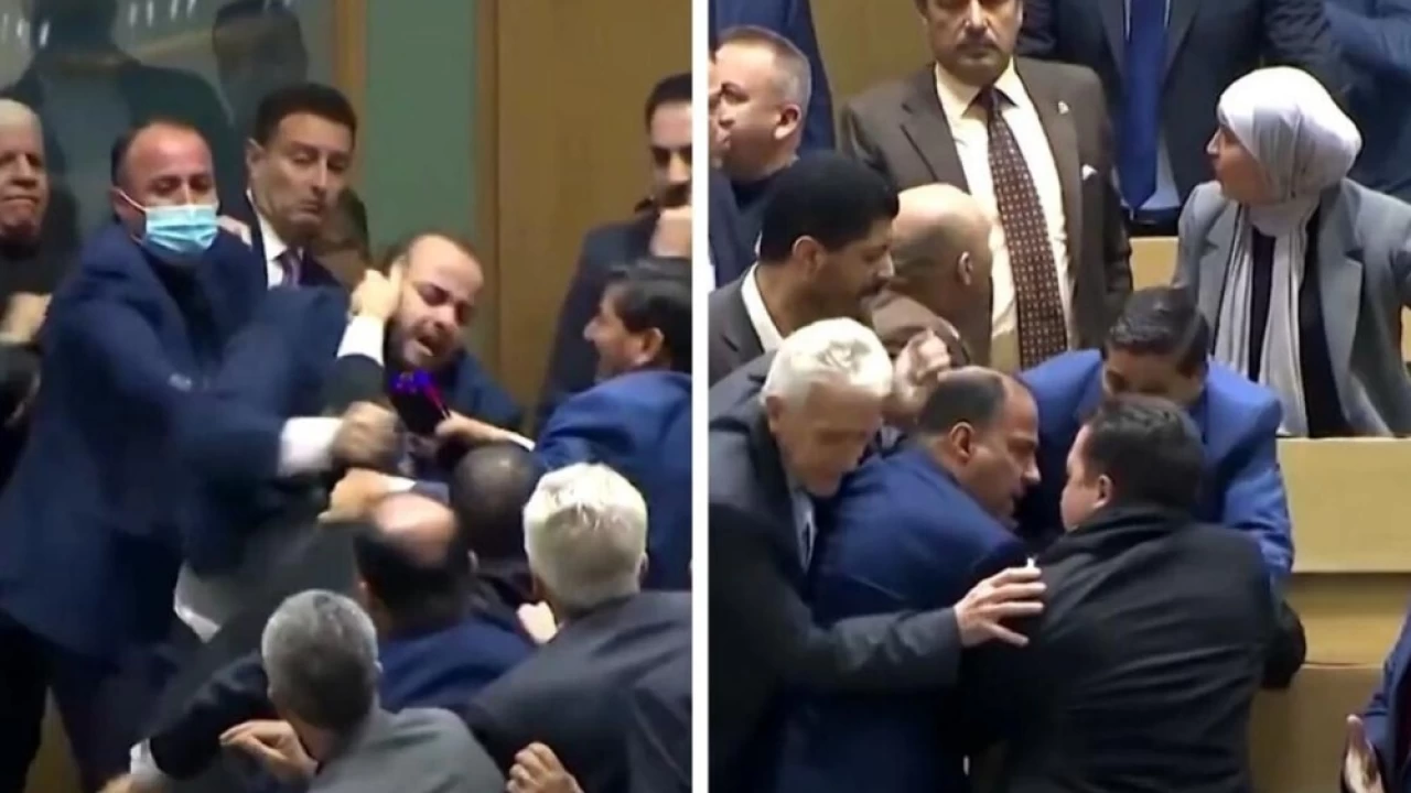 Jordanian MPs brawl during heated parliament session
