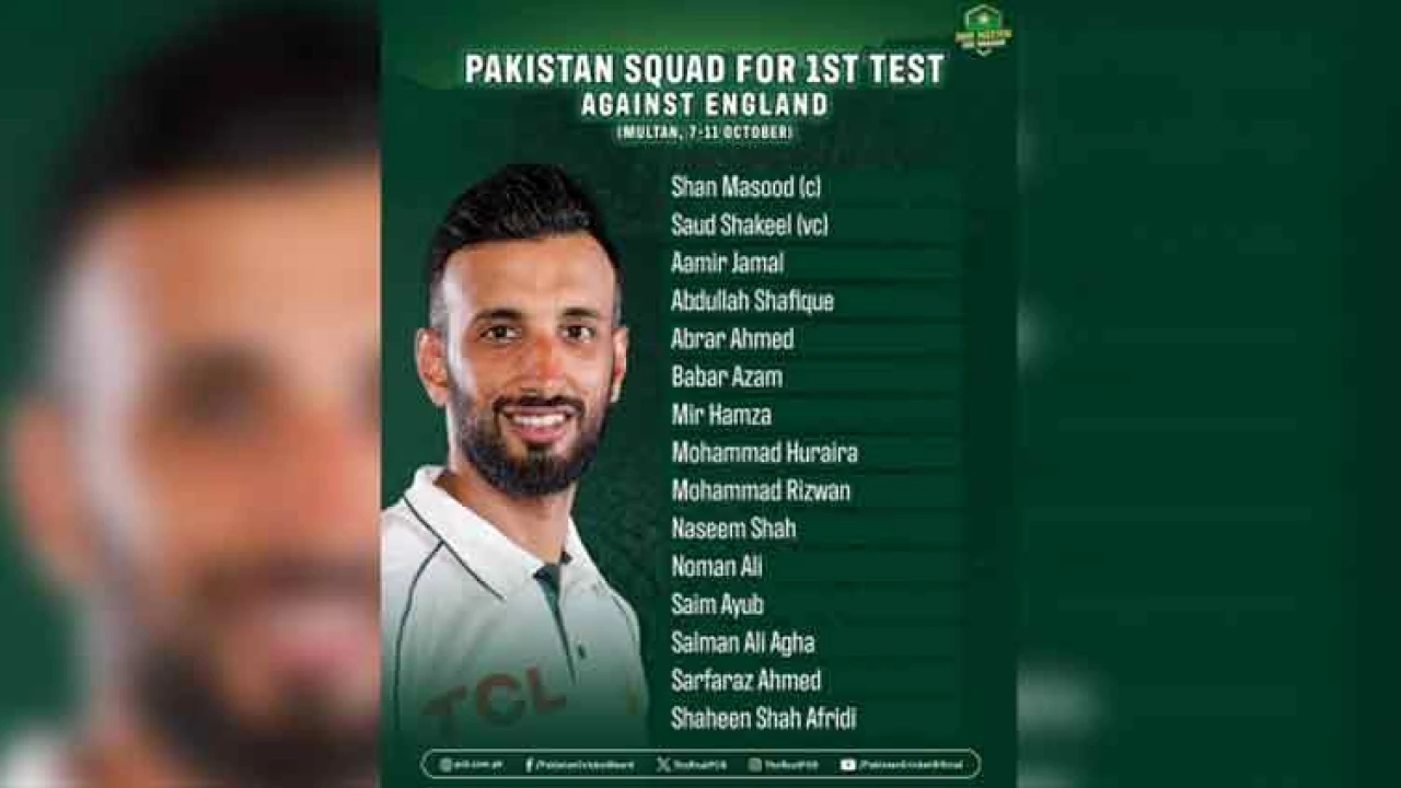 Pakistan announces squad for first England Test