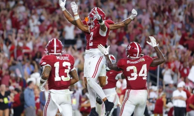 Bama blows 28-0 lead, escapes UGA on late TD