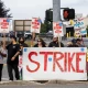 Boeing strike enters second month as factory workers rally in Seattle