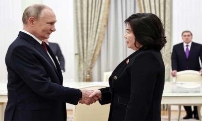 Putin greets North Korean foreign minister with long handshake in Kremlin