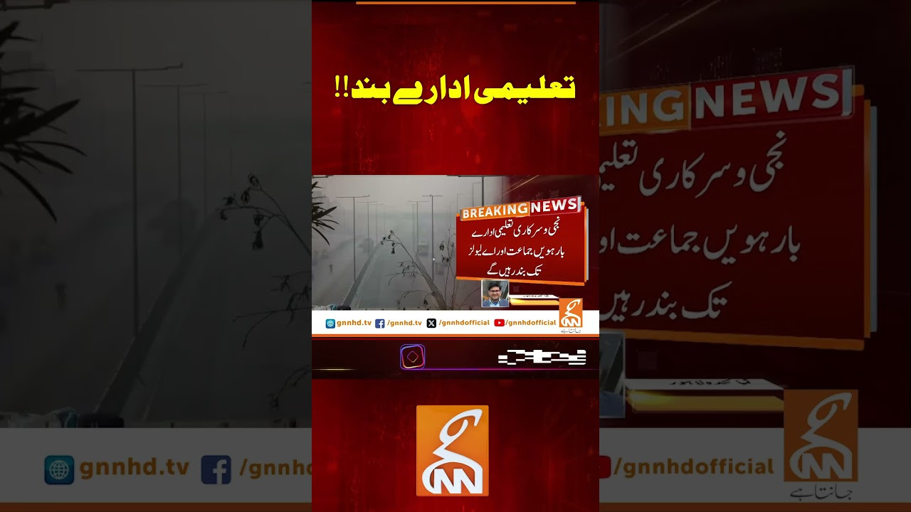 تعلیمی ادارے بند!! #gnn #news #smog #lahore #pakistan #punjab #latest