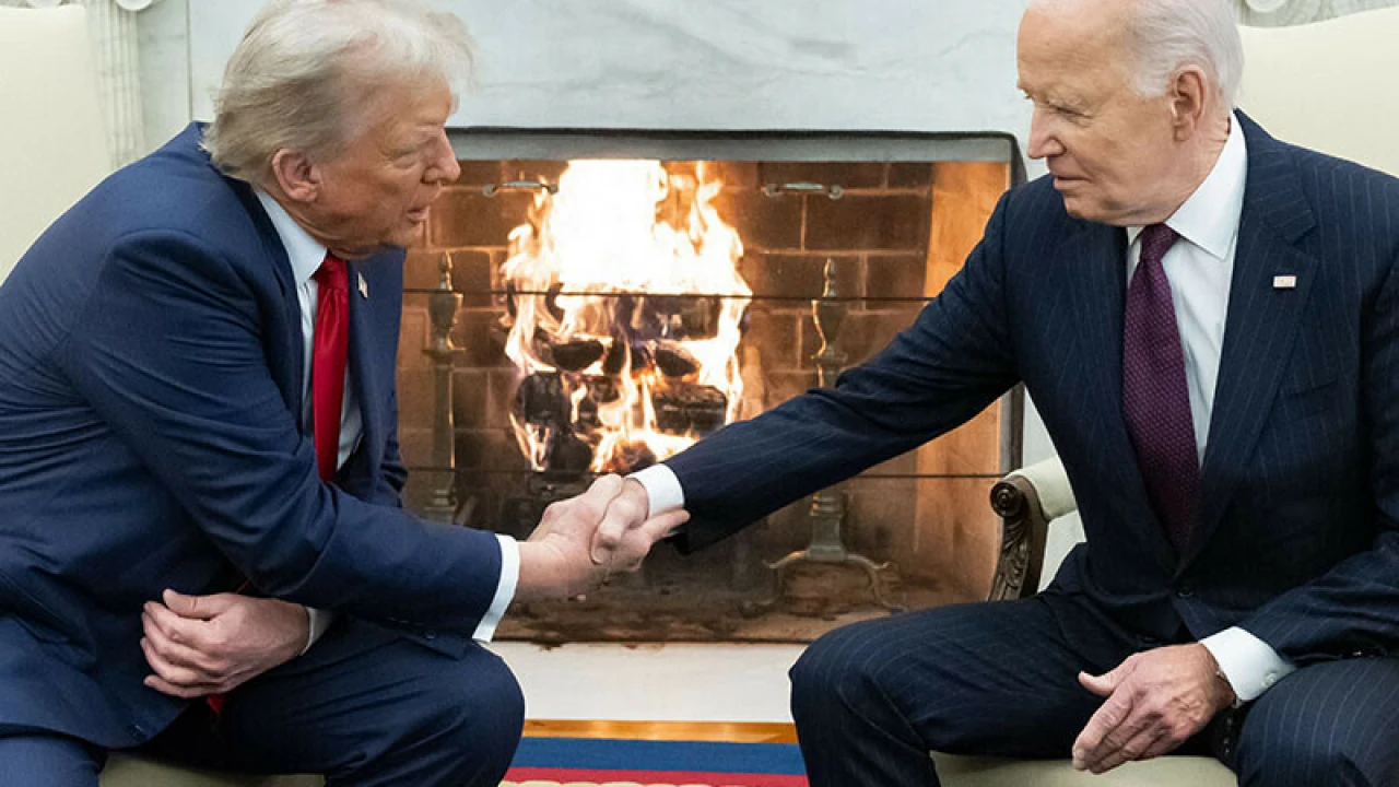 Trump, Biden shake hands in White House, vow smooth transfer