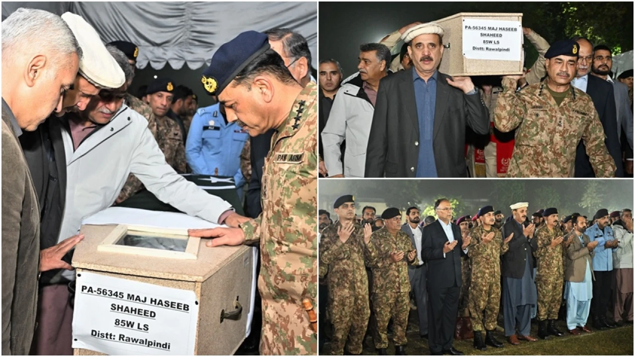 Funeral prayer for Major Haseeb Shaheed offered at Chaklala Garrison