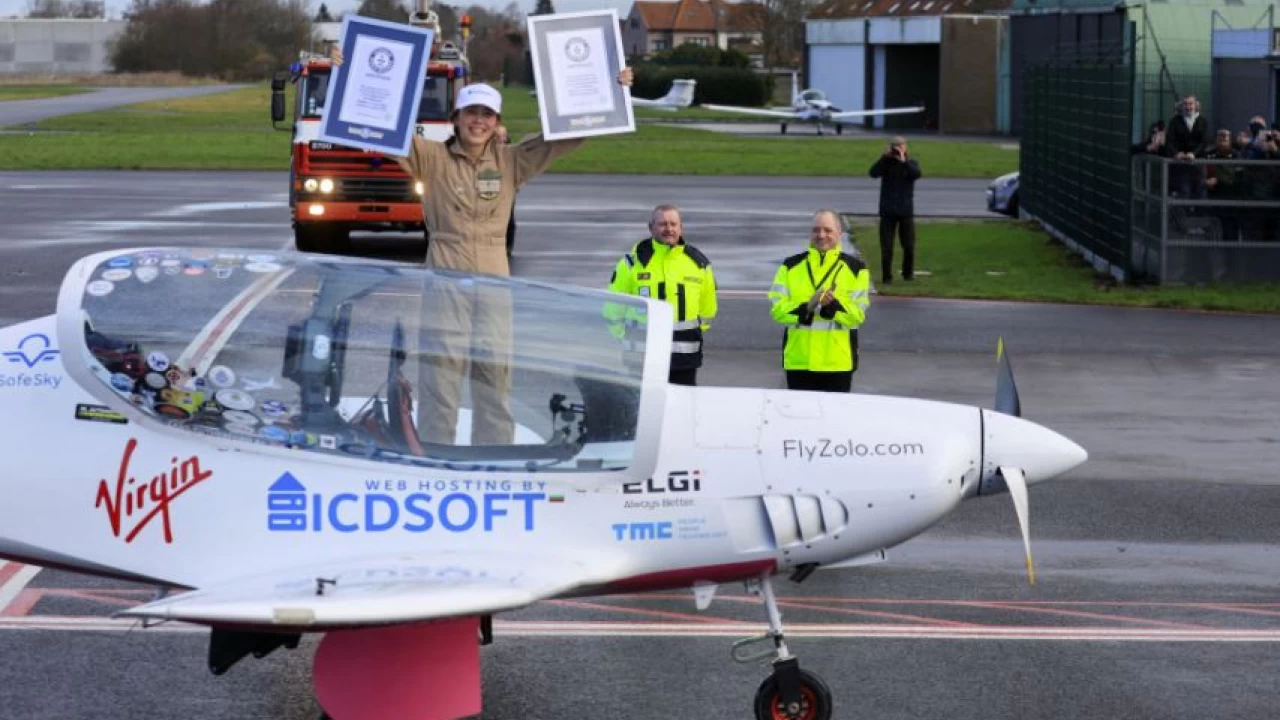 British-Belgian teenager is now youngest woman to fly solo around the globe
