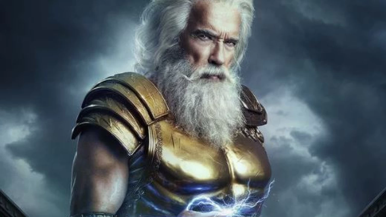 Hollywood magnet Arnold Schwarzenegger appears in 'the Greek god Zeus'