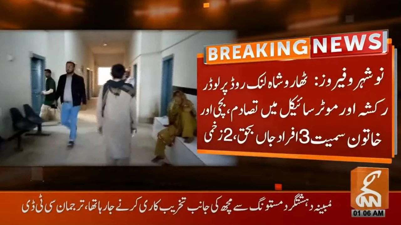 Naushahro Feroze: 3 including minor girl killed, two wounded in road mishap