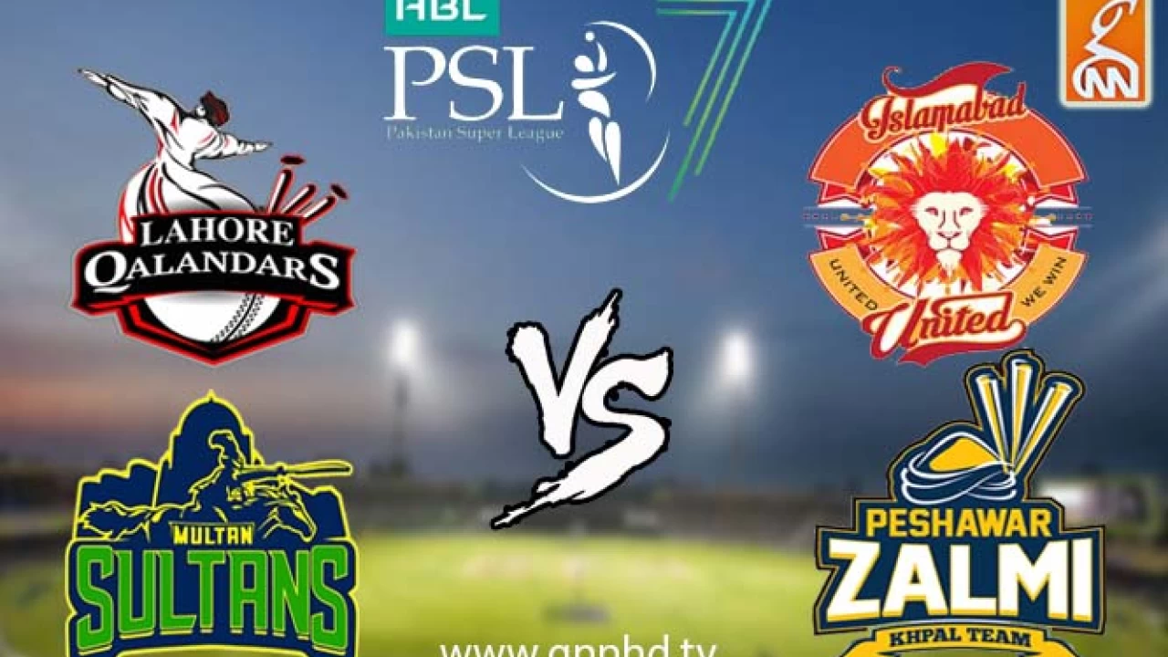 PSL7: Lahore Qalandars to take on Islamabad United, Peshawar Zalmi to face table-toppers Multan Sultans