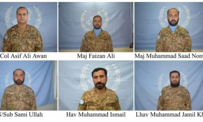 Six Pakistani officers, soldiers embrace martyrdom in copter crash in Congo