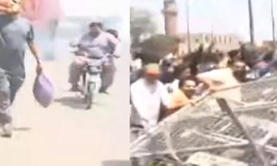 لاہور میں بتی چوک پر پولیس اور پی ٹی آئی کارکنان کے درمیان جھڑپیں