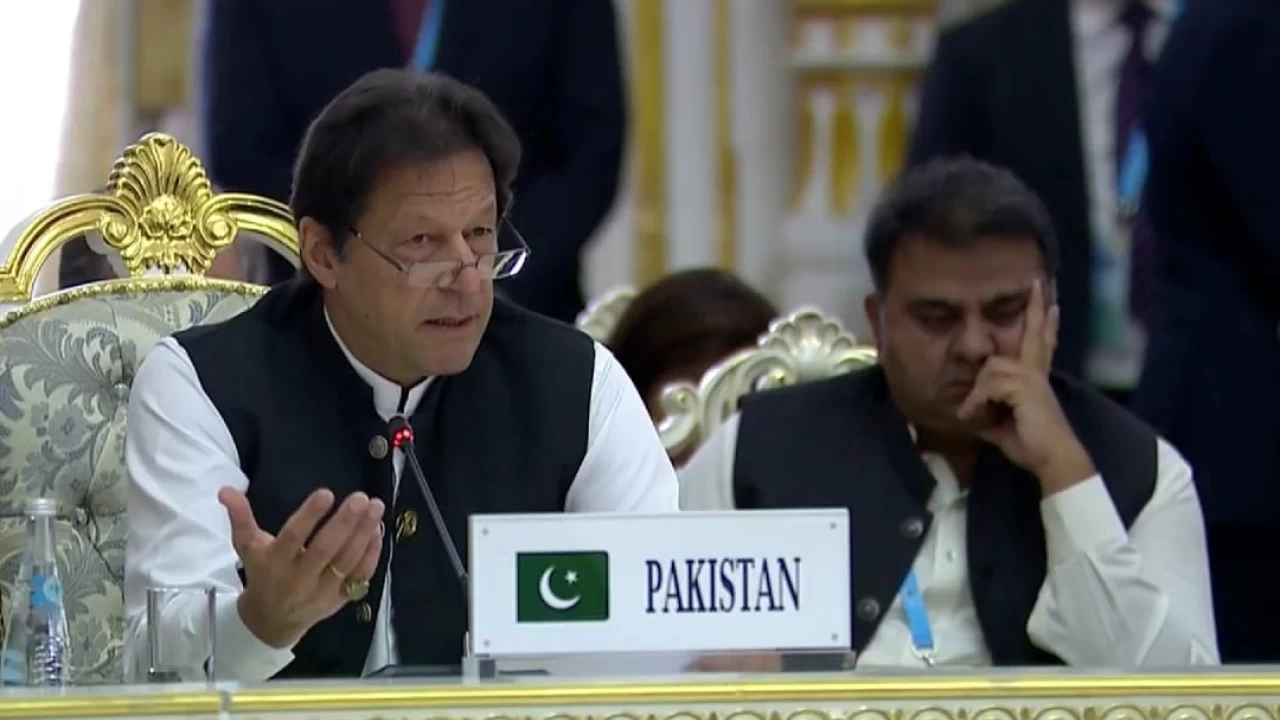 Imran Khan addressing the SCO summit