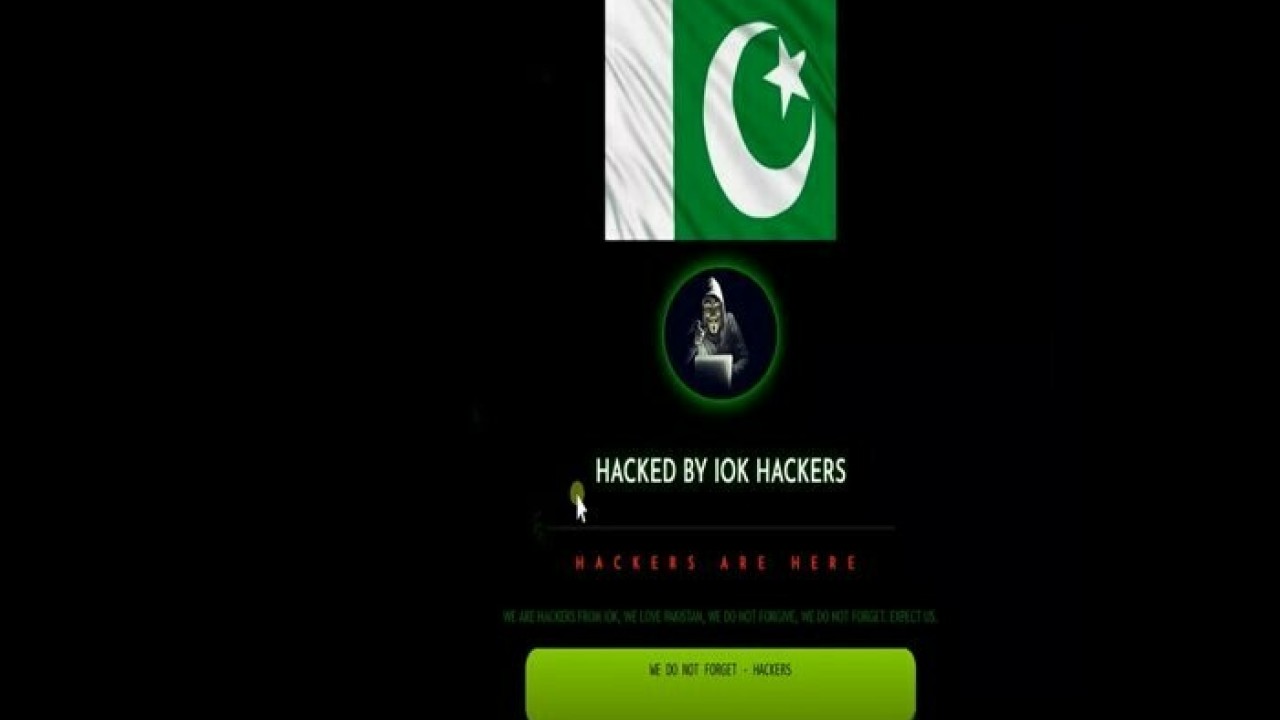 بھارتی سفارتخانے کی ویب سائٹ ہیک، پاکستانی پرچم آویزاں