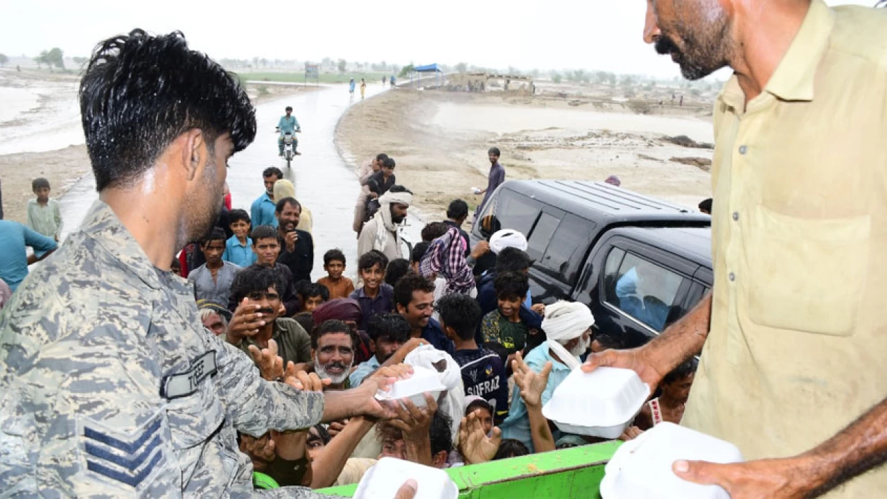 PAF relief operation continues in flash flood hit areas of South Punjab, Sindh & Balochistan