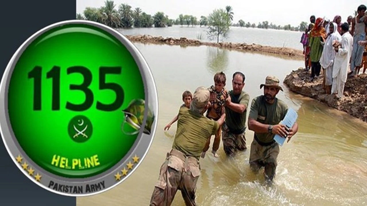 Pakistan Army has established Flood Relief Helpline 1135