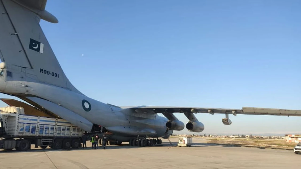 PAF's aircraft carrying relief goods arrives in Adana, Turkiye