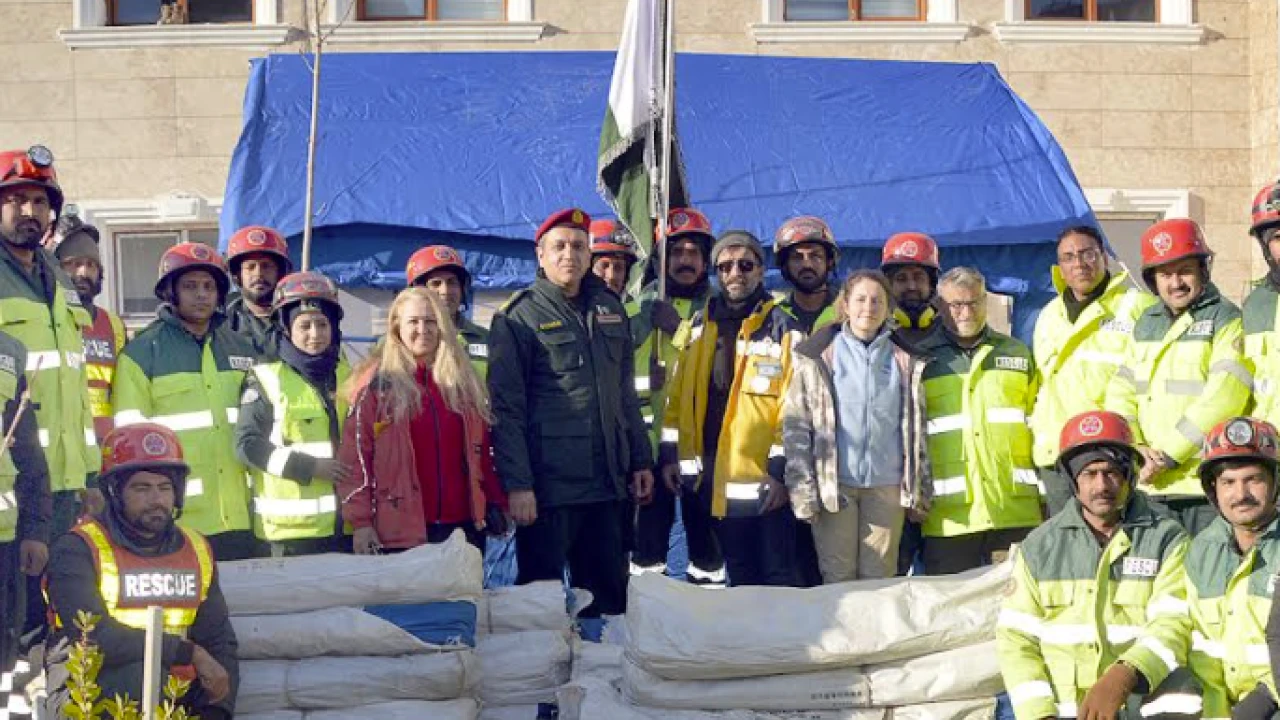 Pakistan Rescue team distributes tents among citizens of quake-hit Turkiye