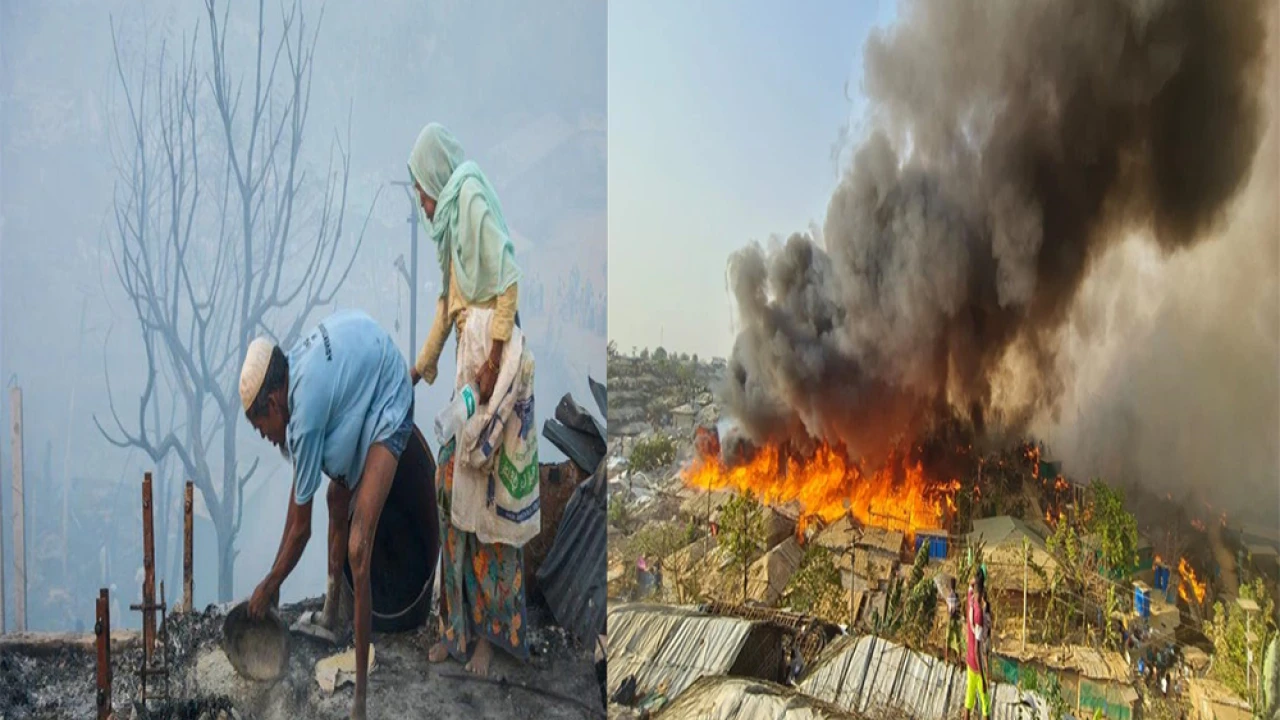 Bangladesh fire: Thousands shelterless after blaze at Rohingya camp