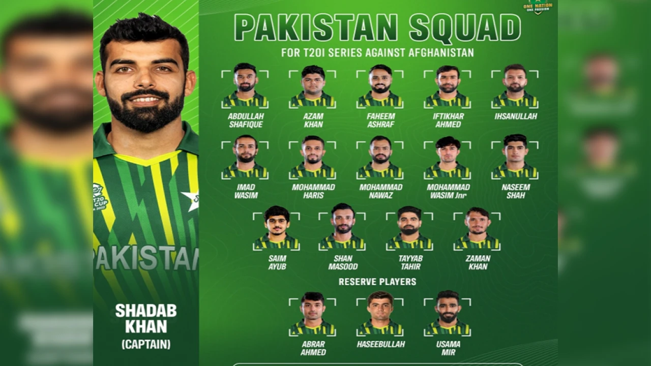 Shadab to captain Pakistan against Afghanistan in Sharjah