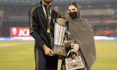 Shaheen Afridi, wife Ansha’s picture with PSL trophy storms into social media